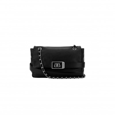BALENCIAGA WOMEN'S MODU FLAP CHAIN BAG IN BLACK 8117812ABIV1060 (29.8*20*8.8cm)